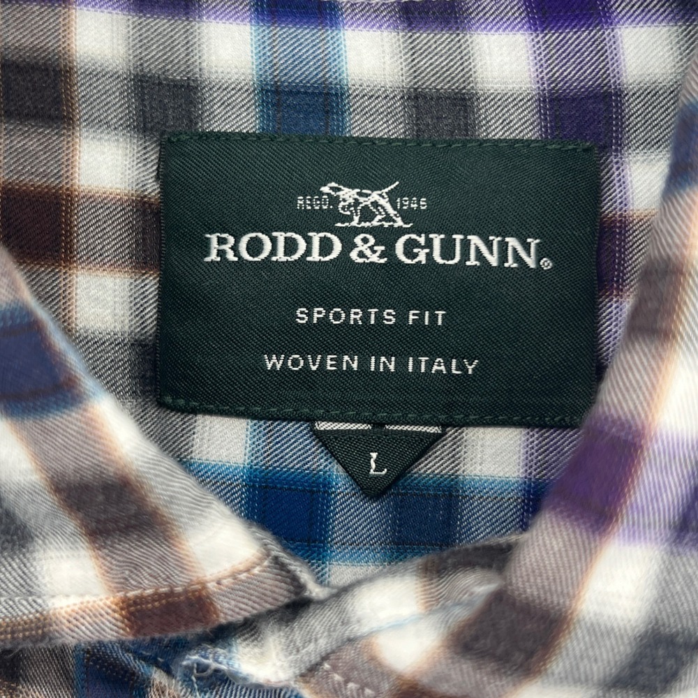 Rodd & Gunn Mens Large Sports Fit Albini Italian Fabric Check Button Down Shirt - Picture 3 of 7